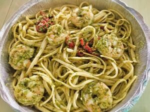 o (12) shrimp pesto pasta